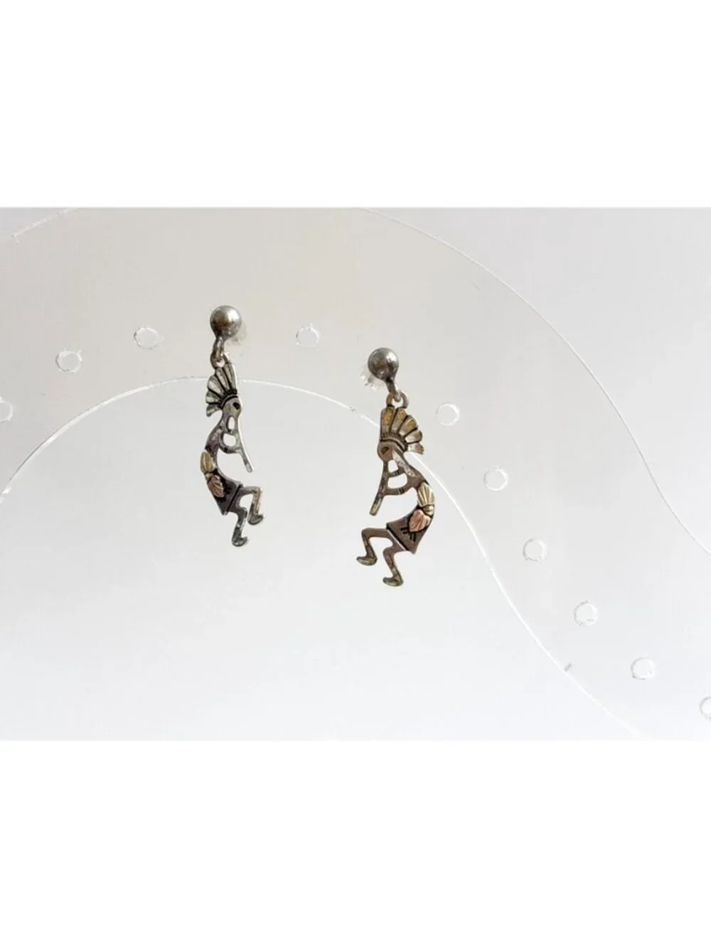 Wheeler Manufacturing SW Kokopelli Deity Vintage Sterling Silver 925 Earrings